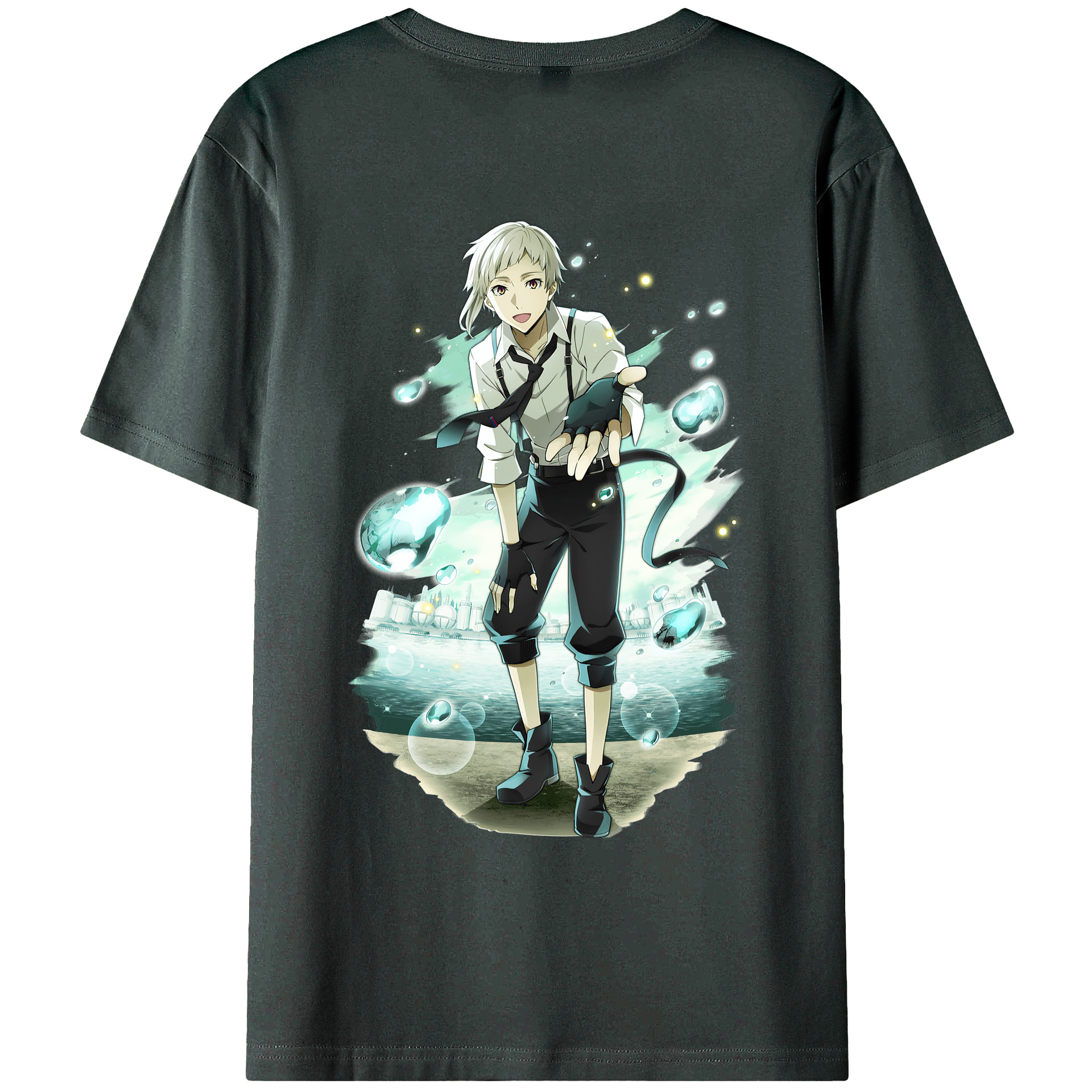 （画像用） 文豪ストレイドッグス Bungo Stray Dogs 綿100％ メンズ半袖Tシャツ（バックプリント） 通気性
